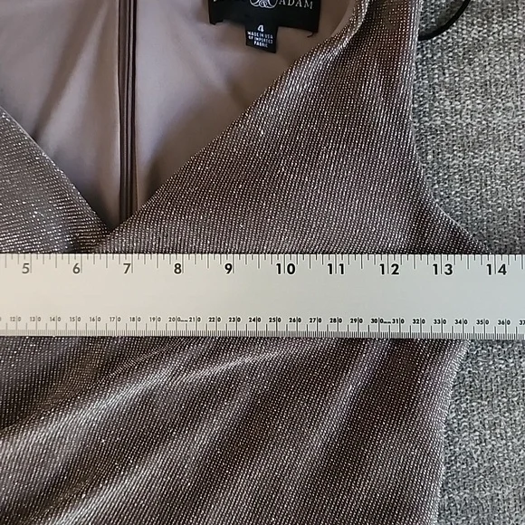 Betsy & Adam Metallic Purple Sleeveless Cocktail Midi Dress - Picture 13 of 13